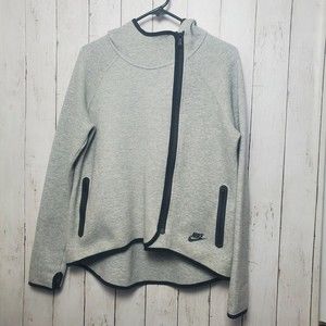 Nike Tech Cape Hoodie Sweatshirt Womens Size Small Gray Full Zip Up 545693-063